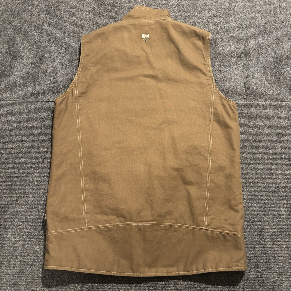 Kuhl Burr Vest Mens Small Brown Vintage Patina Dye Canvas Zip Outdoor Hiking - Picture 2 of 10